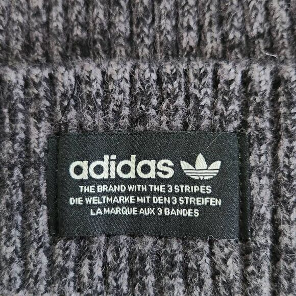Adidas Charcoal Gray Beanie Hat One Size Men's Adidas Winter Hat - Picture 5 of 5